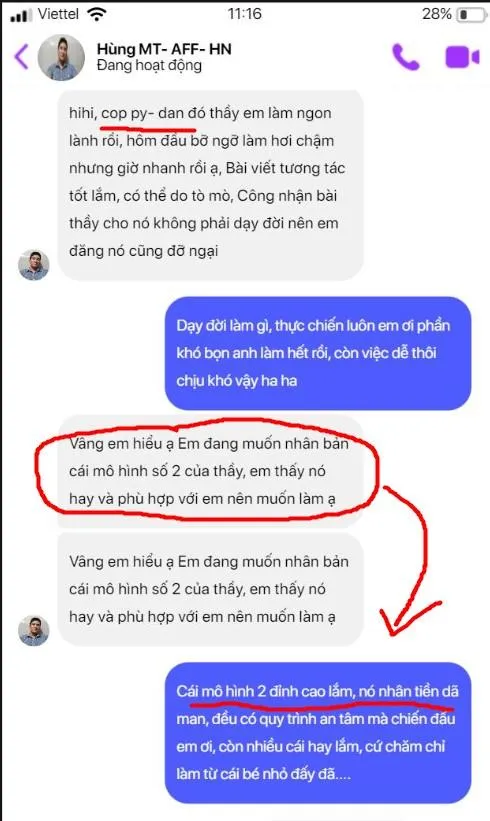 Học viên muốn nhân bản mô hình