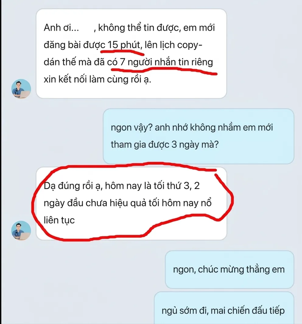 15 phút có 7 người nhắn tin